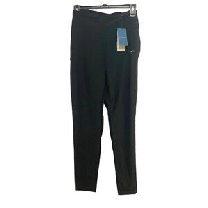 BVVU Womens High-Waisted Sauna Pants Large Black Silver Workout‎ Fat-Burner NWT